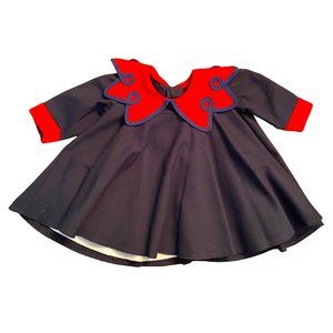 6-9m Vintage Red & Blue Dress